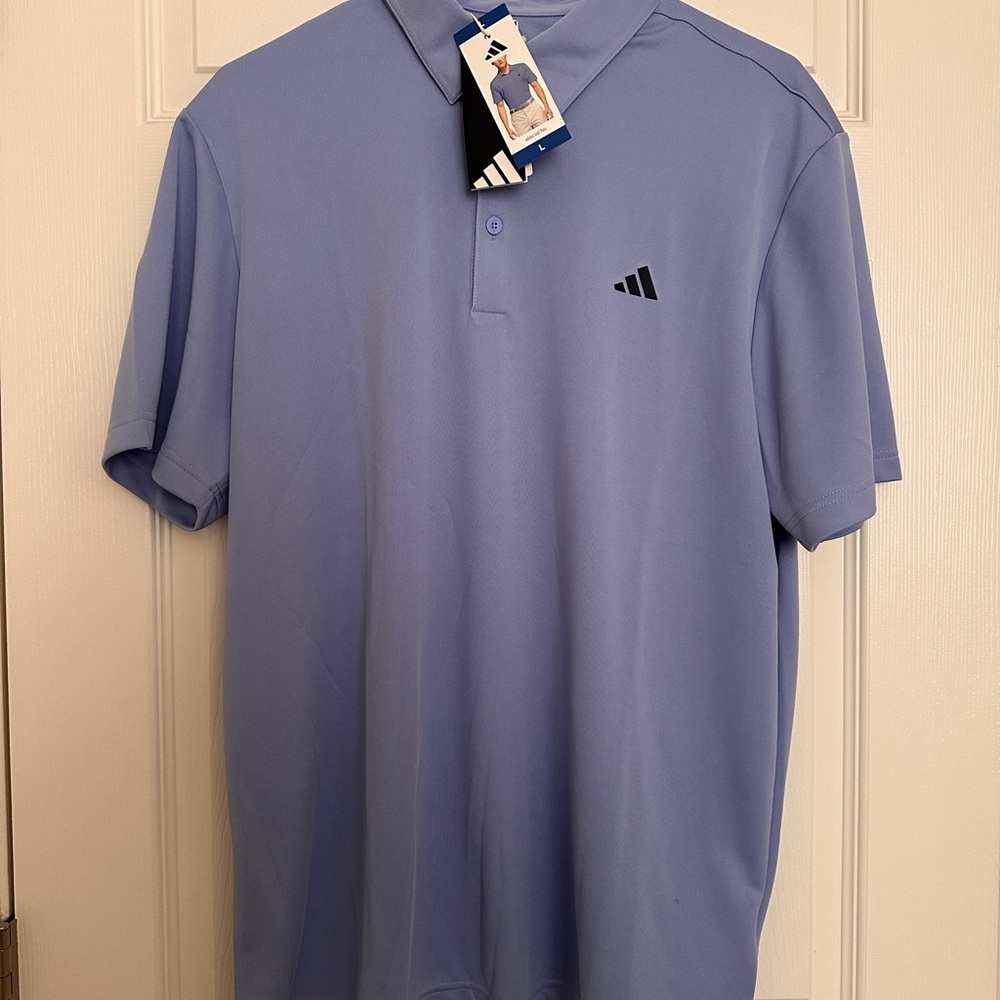 New Adidas Golf Polo Shirt Light Blue Mens Large NWT